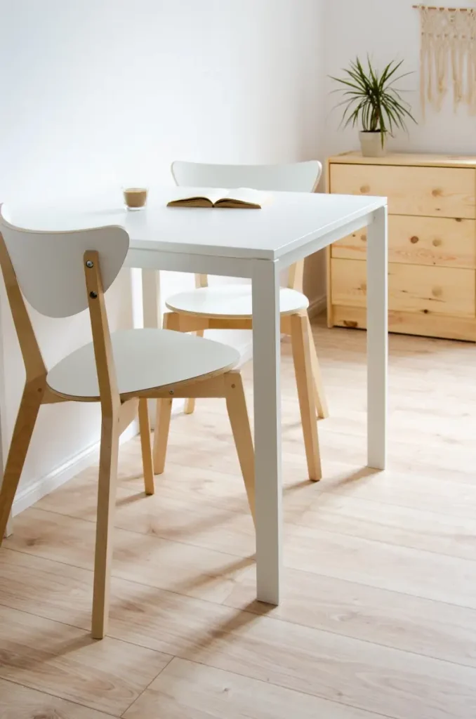 Mieszkanie przy ulicy Rewolucji, krzesła i stół