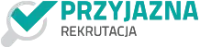 Logo inicjatywy Przyjazna Rekrutacja, promującej transparentność i szacunek w procesach rekrutacyjnych